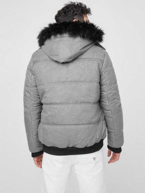 Duncan Doudoune Gris Chiné Clair Guess