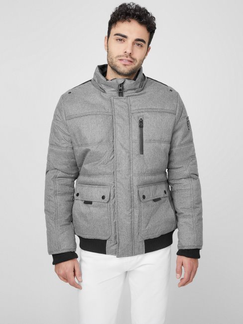 Duncan Doudoune Gris Chiné Clair Guess