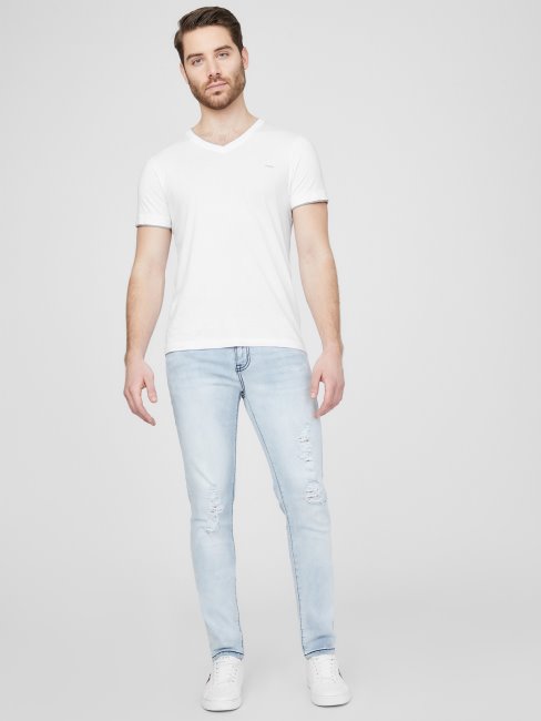 Jean Skinny Ultra-stretch à Délavage Destroy Léger Guess Sammy