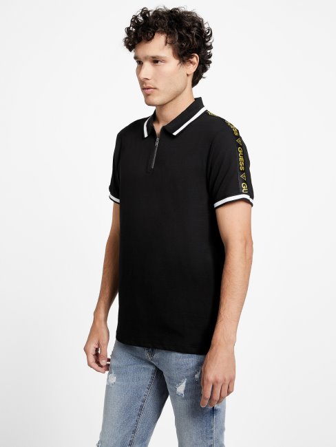 Eco Jon Zip Polo Guess Jet Noir