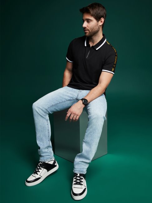 Eco Jon Zip Polo Guess Jet Noir