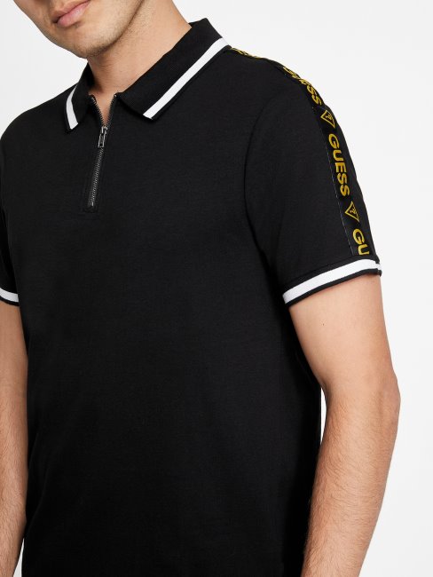 Eco Jon Zip Polo Guess Jet Noir
