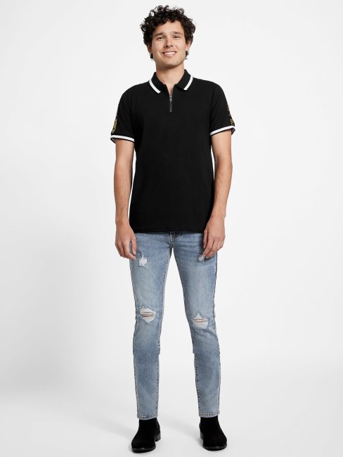 Eco Jon Zip Polo Guess Jet Noir