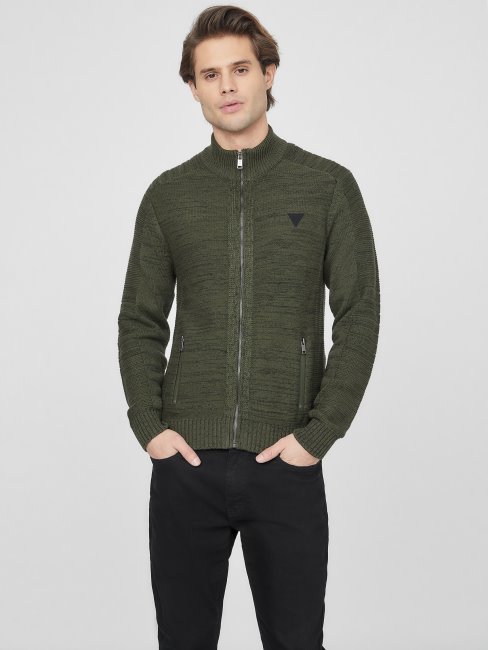 Chet Chandail à Col Montant Chiné Guess Vert D'escalade