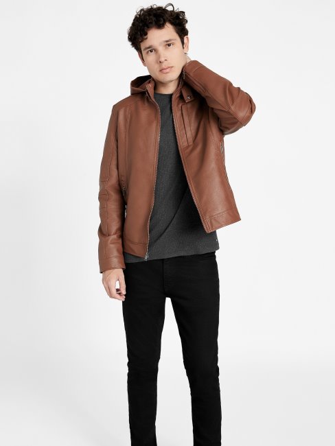 Veste En Similicuir Camel Roney Guess