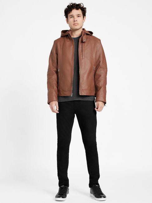 Veste En Similicuir Camel Roney Guess