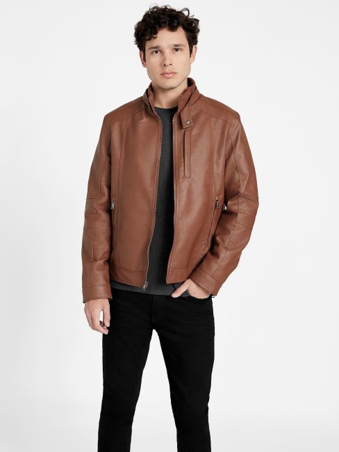 Veste En Similicuir Camel Roney Guess