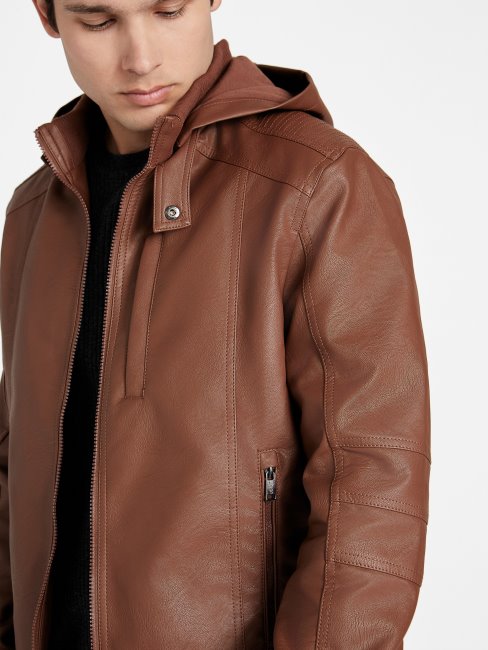 Veste En Similicuir Camel Roney Guess