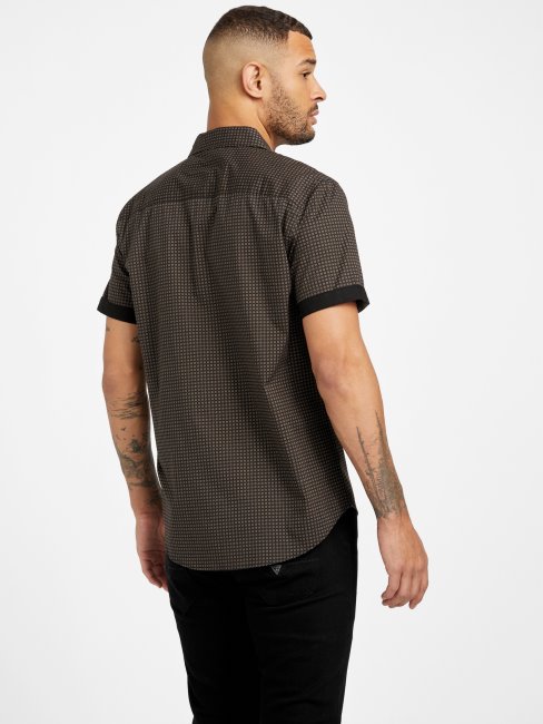 Tee Shirt Gower Geo Print Noir Jet Guess