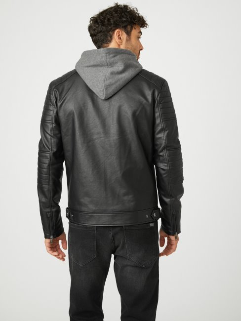 Daniel Veste De Motard En Similicuir Guess Noir De Jais