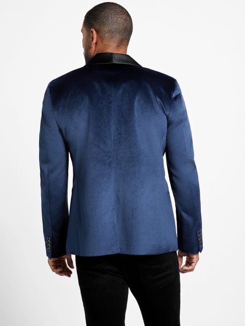 Guess Blazer En Velours Bleu Raul