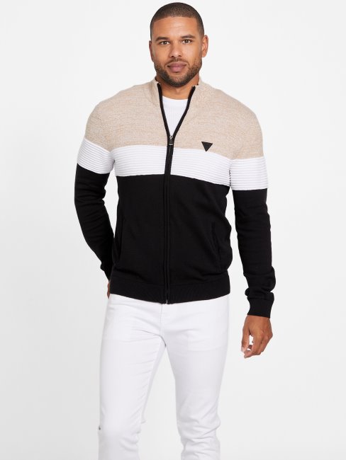 Chandail Simulé Zippé Eco Luke Taupe Grillé Multi Guess