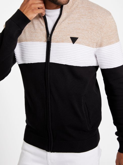 Chandail Simulé Zippé Eco Luke Taupe Grillé Multi Guess