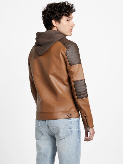 Veste Biker Multi Daniel Color-block Marron Guess