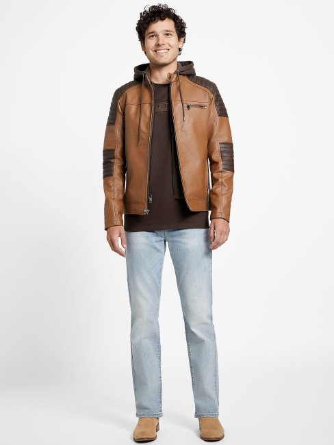 Veste Biker Multi Daniel Color-block Marron Guess