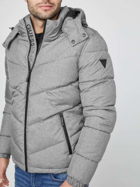 Veste Matelassée Chase Gris Clair Chiné Guess