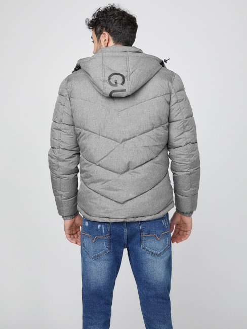 Veste Matelassée Chase Gris Clair Chiné Guess