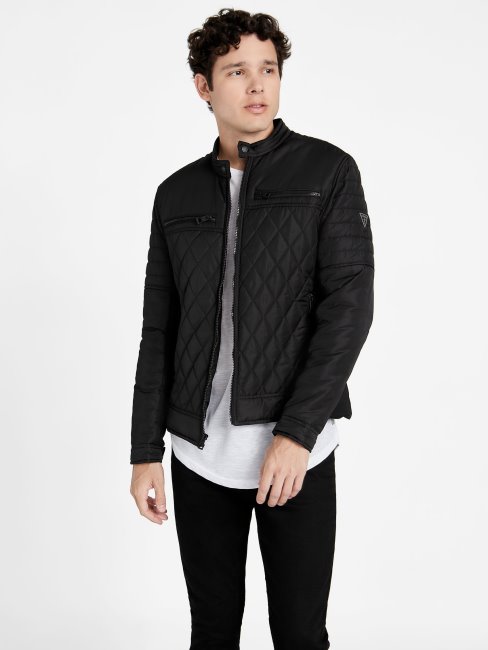 Veste Moto Guess Eco Stacks Jet Black