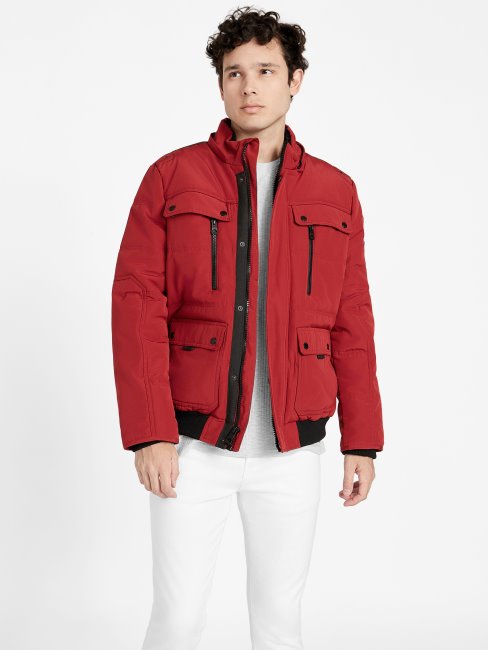 Doudoune Rouge Noir Dustin Guess