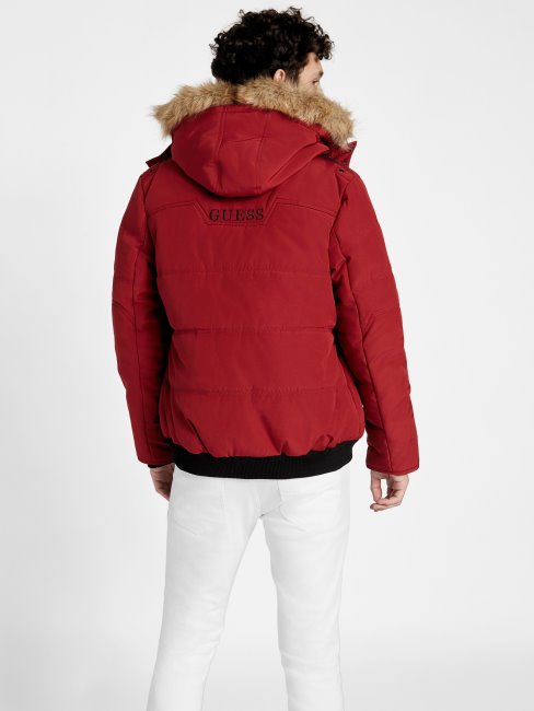 Doudoune Rouge Noir Dustin Guess