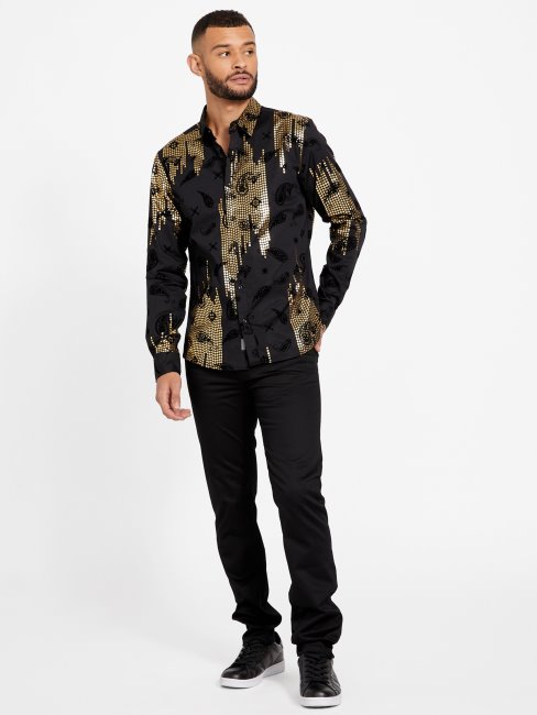 Tee Shirt Khal Foil Guess Noir De Jais