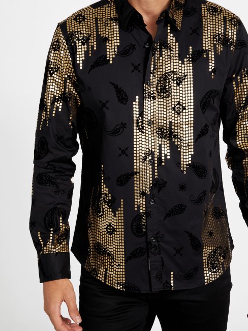 Tee Shirt Khal Foil Guess Noir De Jais