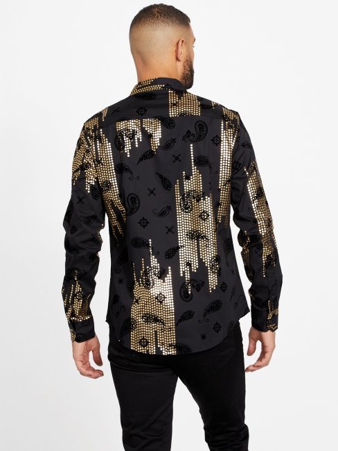 Tee Shirt Khal Foil Guess Noir De Jais