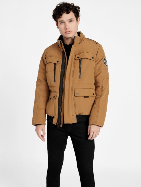 Doudoune Dustin Taupe Grillé Guess