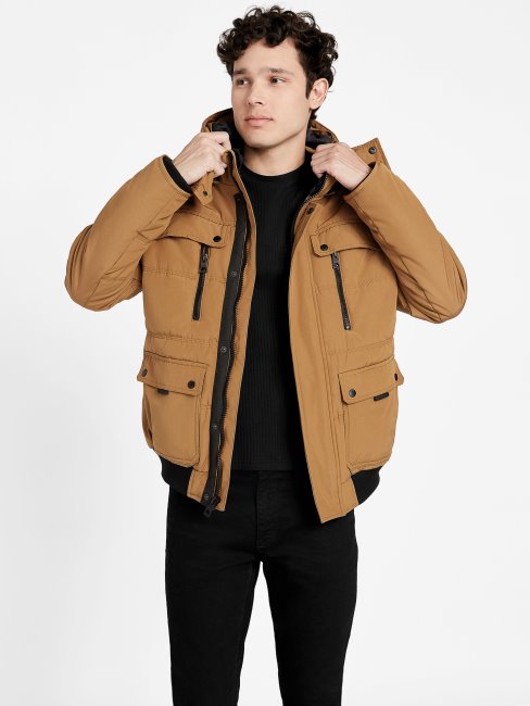 Doudoune Dustin Taupe Grillé Guess