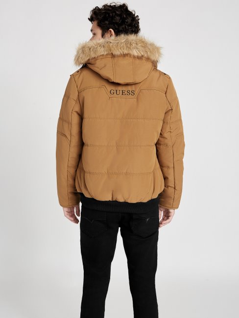 Doudoune Dustin Taupe Grillé Guess