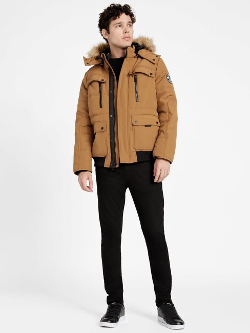 Doudoune Dustin Taupe Grillé Guess