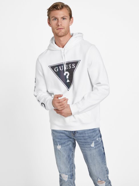 Sweat à Capuche Avec Logo Trent Blanc Pur