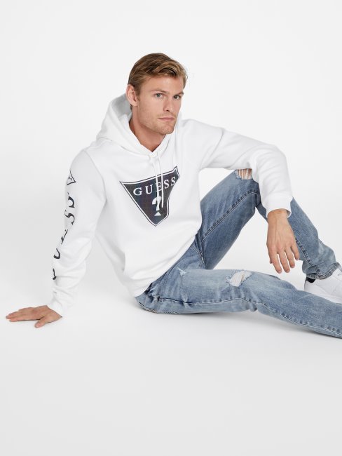 Sweat à Capuche Avec Logo Trent Blanc Pur