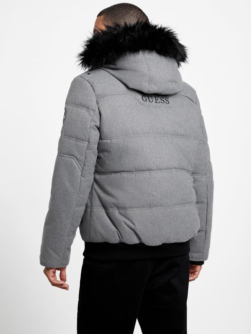 Doudoune Guess Eco Gris Clair Chiné