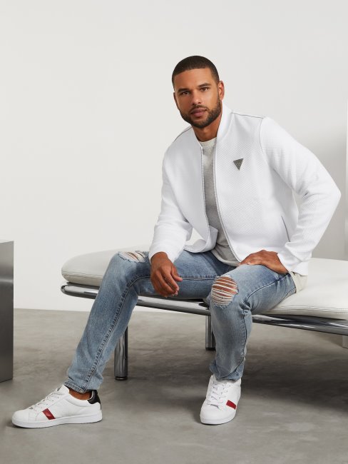 Guess Astro Veste De Vol Matelassée Blanc Pur