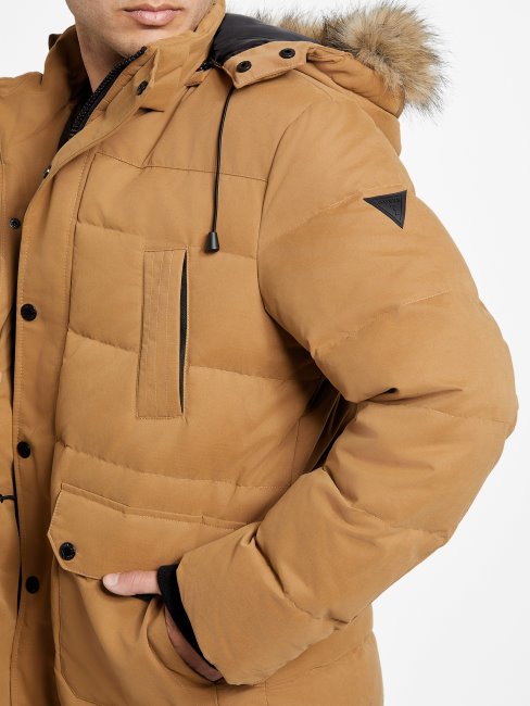 Parka Eco Beasley En Duvet Guess Taupe Grillé