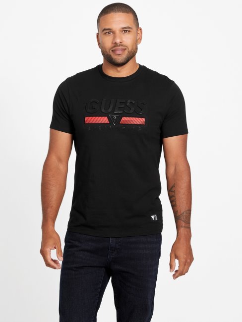 T-shirt à Col Rond Guess Eco Koda Noir De Jais