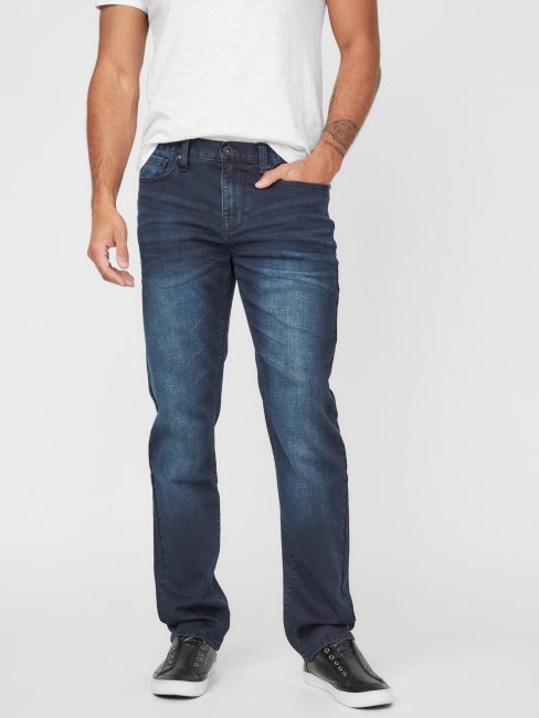 Guess Halsted Slim Tapered Jeans Délavé Foncé Naturel