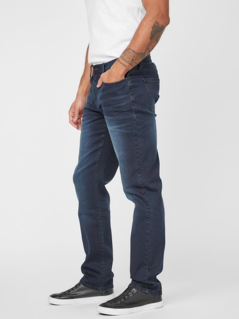 Guess Halsted Slim Tapered Jeans Délavé Foncé Naturel