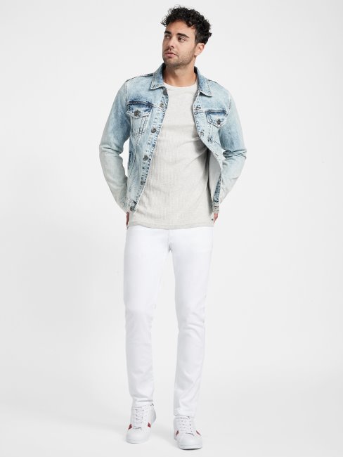 Jean Skinny Scotch Destory Délavé Blanc Guess