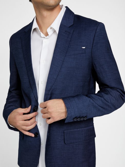 Guess Blazer Stark Bleu En Soie