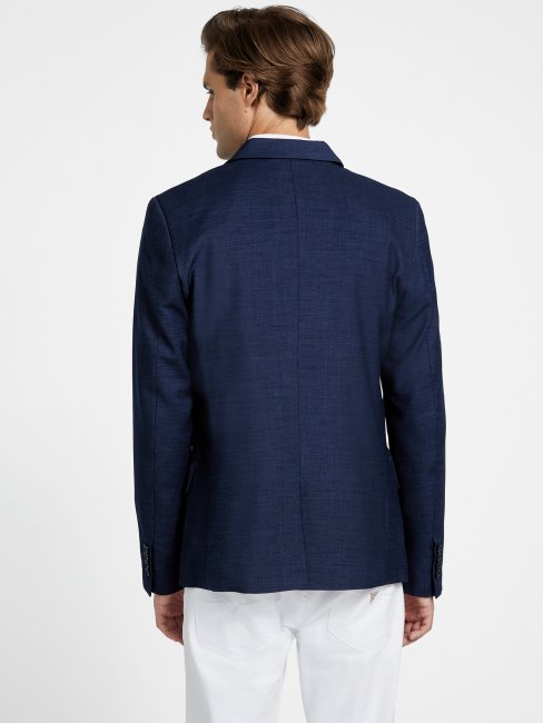 Guess Blazer Stark Bleu En Soie