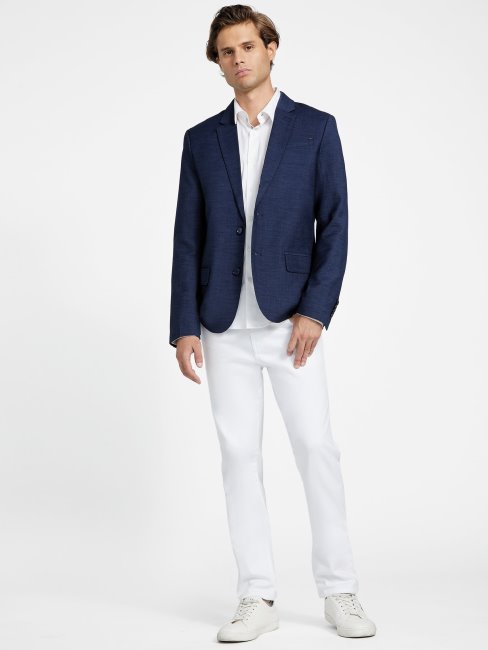 Guess Blazer Stark Bleu En Soie