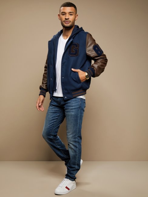 Veste à Capuche Ivy Varsity Guess Bleu Noirci