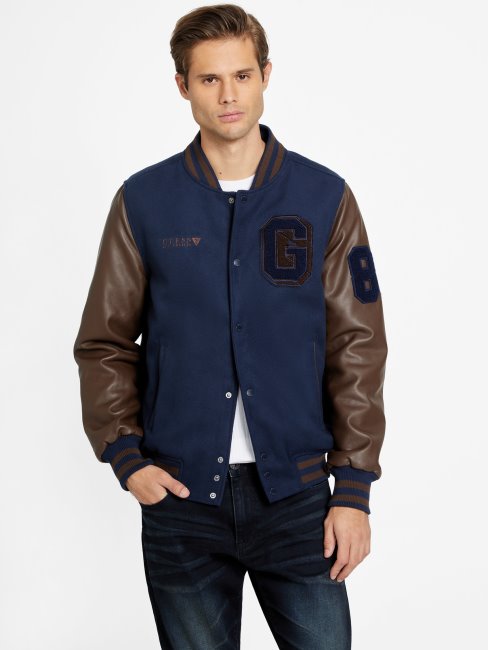 Veste à Capuche Ivy Varsity Guess Bleu Noirci