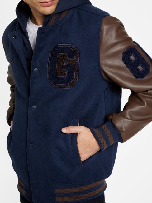 Veste à Capuche Ivy Varsity Guess Bleu Noirci