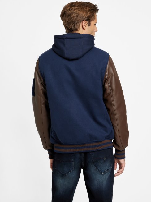 Veste à Capuche Ivy Varsity Guess Bleu Noirci