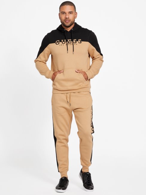 Sweat à Capuche Avec Logo Guess Eco Marcus Taupe Grillé