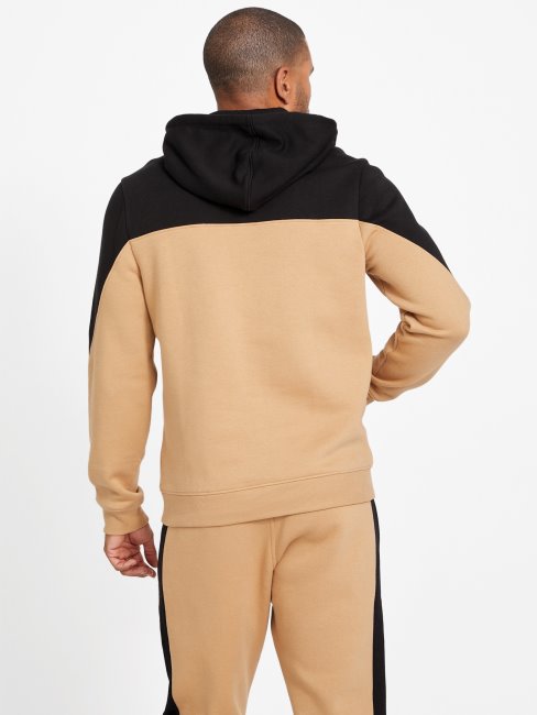 Sweat à Capuche Avec Logo Guess Eco Marcus Taupe Grillé