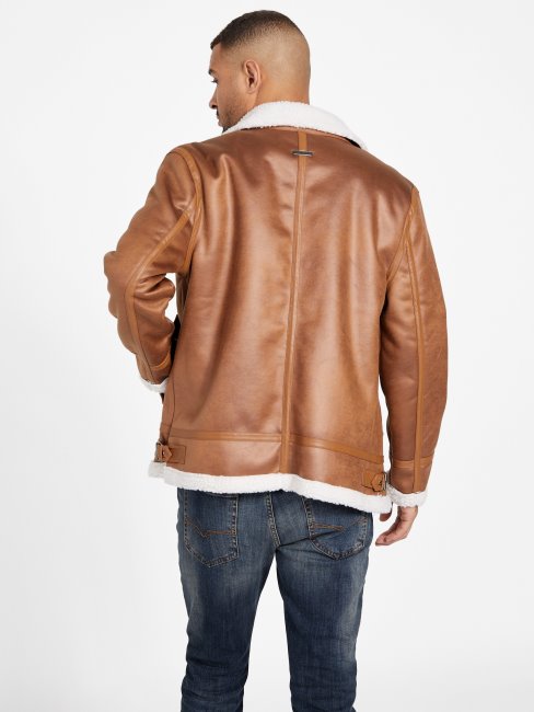 Guess Magnus Fausse-shearling Veste Fauve